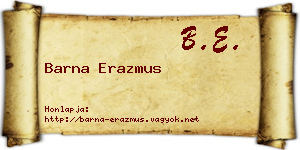 Barna Erazmus névjegykártya